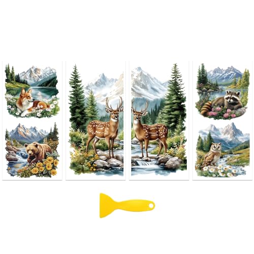 Peacoblue Animals and Natural Scenes Rub On Transfers for Furniture 6"x12" - style: Animals and Natural Scenes