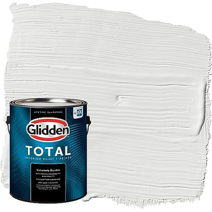 Glidden Total Interior Wall Paint & Primer All-in-One, Aria/White, Flat, 1 Gallon - color: Aria, size: 128 Fl Oz (Pack of 1)