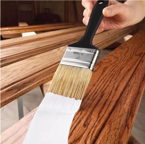 2 Inch Flat Paint Brush Set,10 Pack Chip Brushes for Stain,Trim & DIY - color: Black 10 Pack
