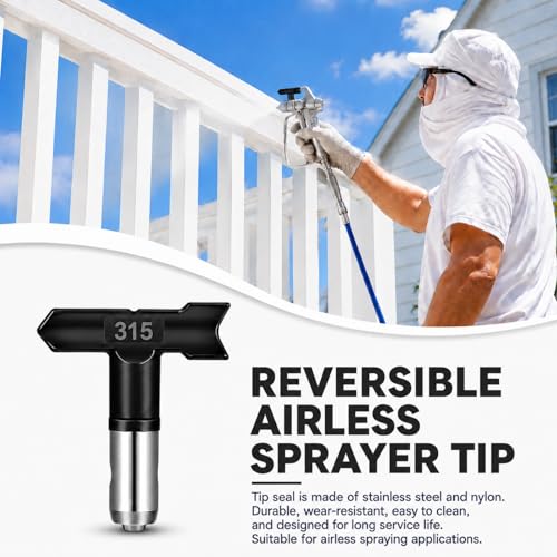 12 pcs Reversible Airless Spray Tips Set for Airless Paint Sprayer,for Wall Fence Deck Cabinet and Guns House Painting