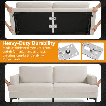 Sectional Couch Connectors,Heavy Duty Interlocking Alligator Sofa Clamps, 2 Pack Metal Anti-Slip Brackets with 20 Screws, Keep Sectional Together Stop Sliding Apart for Kids/Pets,No Tool Needed