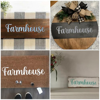 Large Farmhouse Stencils for Painting - 6 Pack Farmhouse Stencil Templates for Painting on Wood, Reusable Letter Stencils for Chalkboard Wood Crafts Signs & Home Front Door Mat Decorations - style: Farmhouse