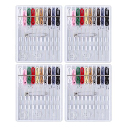4 Pack Mini Sewing Kit Travel Size, Prethreaded Sewing Kits