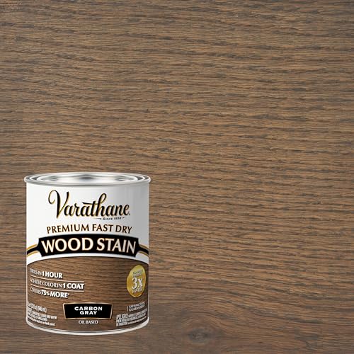Varathane Premium Fast Dry Carbon Gray Wood Stain - color: Carbon Gray, size: 1 Quart (Pack of 1)