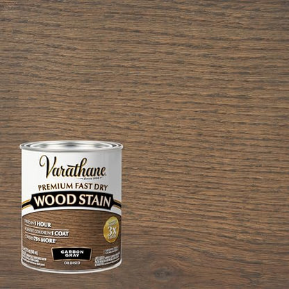 Varathane Premium Fast Dry Carbon Gray Wood Stain - color: Carbon Gray, size: 1 Quart (Pack of 1)