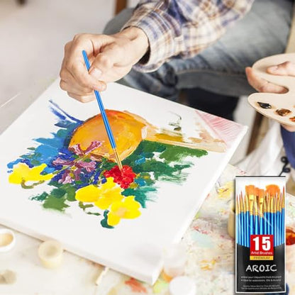 AROIC Acrylic Paint Brush Set, 100 Packs / 1500Pcs Nylon Hair Paint Brushes - size: 1500pcs-blue