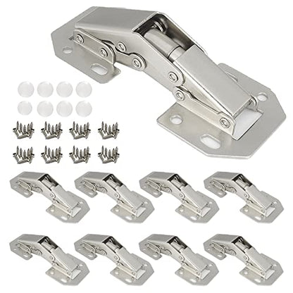 8-Pack Hidden Hinges for Cabinet Doors Frameless Cabinet Hinges 4" Concealed Cabinet Hinges Surface Mount Hinges - size: 8 Pack