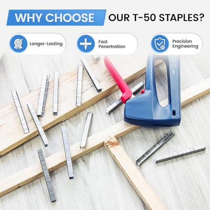 meite T50 Stainless Steel Staples Marine, 1/4 Inch Heavy Duty Staples for Staple Gun - 1512 Counts, 20 Gauge 3/8 Inch Crown T50 Upholstery Staple for Marine Applications - size: 1/4 Inch, style: 1 Pack (1,512 Counts)