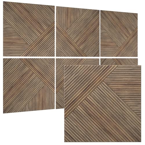 TO-TH Acoustic Panels Self-Adhesive Sound Proof Panel 6Pack, Natural Walnut - color: Natural Walnut