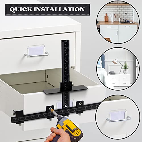 Haootadiy Cabinet Hardware Jig,Aluminum Cabinet Handle jig,Cabinet Hardware Template for Handle Pull Knob - color: Black