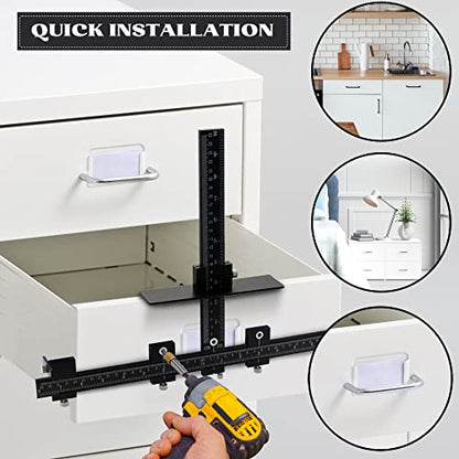 Haootadiy Cabinet Hardware Jig,Aluminum Cabinet Handle jig,Cabinet Hardware Template for Handle Pull Knob - color: Black