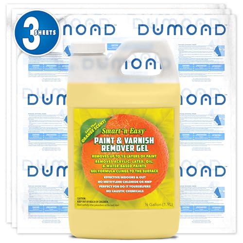 Smart 'n Easy Paint Remover Discount Bundle - Includes Citrus Paint & Varnish Remover Gel (1/2 Gallon), Dumond Laminated Paper PRO (3 Sheets) - Strips 15+ Layers of Paints/Coatings