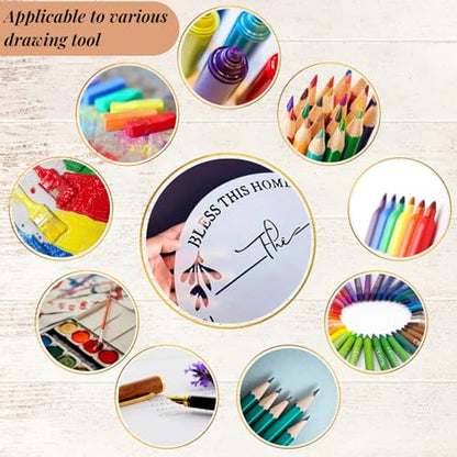 12" Round Stencils Reusable for Crafts Painting on Wood 9 Pack