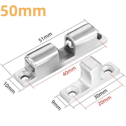 2Pcs Cabinet Door Catch, Solid Stainless Steel Adjustable Ball Tension Roller Catch Cabinet Door Double Ball Tension Catch with Screws for Ship Yacht RV (50MM) - size: 50MM