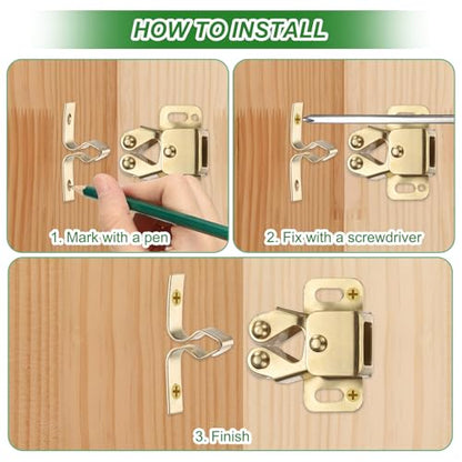 M METERXITY 4-Pack Double Roller Cabinet Latch, Red Bronze - color: Red Bronze