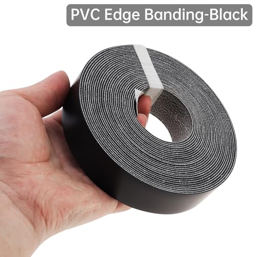 7/8 inch * 25 Ft PVC Edge Banding Hot Melt Adhesive Veneer Edging Black - color: Black, size: 7/8 inch * 25 ft (2.2 cm * 7.6M)