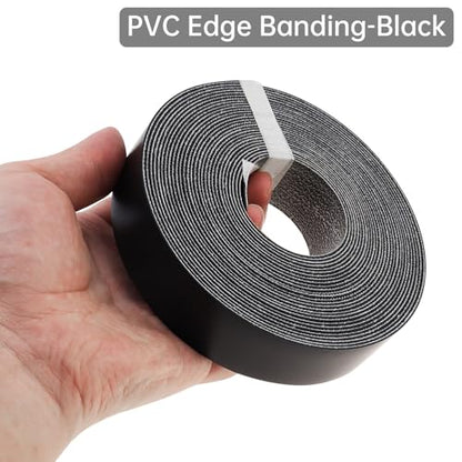 7/8 inch * 25 Ft PVC Edge Banding Hot Melt Adhesive Veneer Edging Black - color: Black, size: 7/8 inch * 25 ft (2.2 cm * 7.6M)