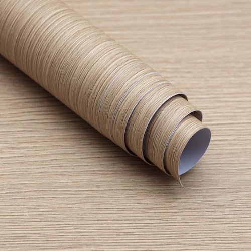 Extra Wide Contact Paper Wood Grain Brown Beige Wood Textured Wallpaper - color: Brown, size: 31.5" x 157.4"