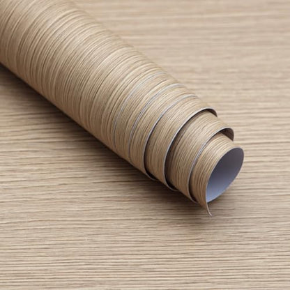 Extra Wide Contact Paper Wood Grain Brown Beige Wood Textured Wallpaper - color: Brown, size: 31.5" x 157.4"