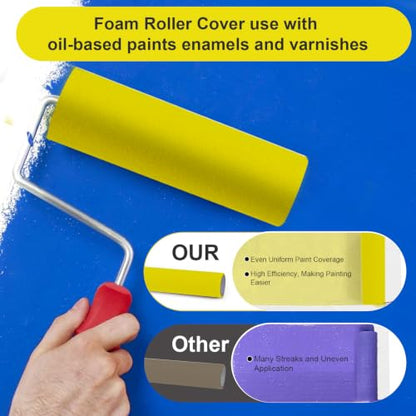 Foam Paint Roller Covers, Lint-Free Lightweight Paint Roller for Houses