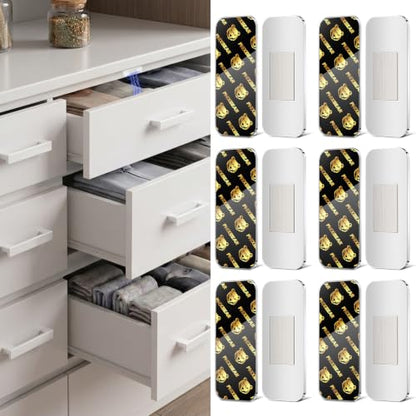 Phixbear 6 Pairs Ultra Thin No Drill Magnetic Cabinet Door Catch with Strong Adhesive, Stainless Steel Cabinet Catches for Kitchen, Bathroom, Closet, RV Doors