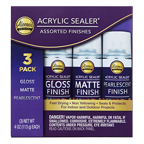 Aleene's Acrylic Spray Sealer Finish Varitey Pack 4 oz. 3 Pack - Gloss, Matte, Pearlescent