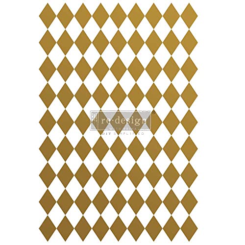 Redesign with Prima Decor Transfers® Gold Harlequin Total Sheet Size 24x35,Cut Into 2 Sheets 655350657741