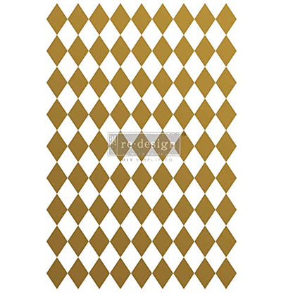 Redesign with Prima Decor Transfers® Gold Harlequin Total Sheet Size 24x35,Cut Into 2 Sheets 655350657741