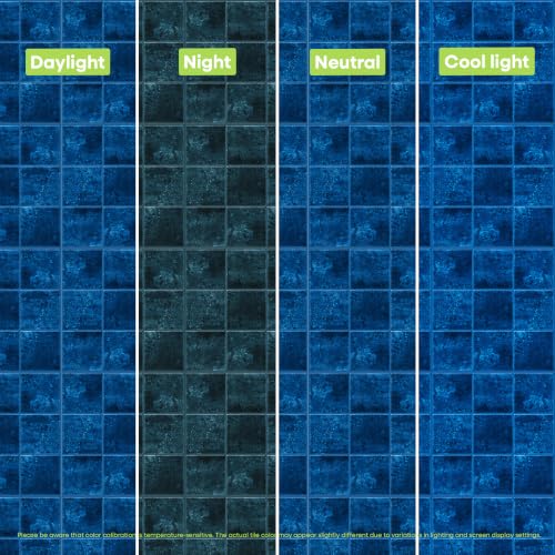 Select 5 Pack Peel and Stick Backsplash Square Tiles, 12x12 in, Blue - color: Blue, size: Square Shape