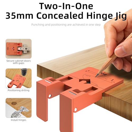 Imbot 2pcs Concealed Hinge Jig, 35mm Cabinet Door Hinge Installation Tool