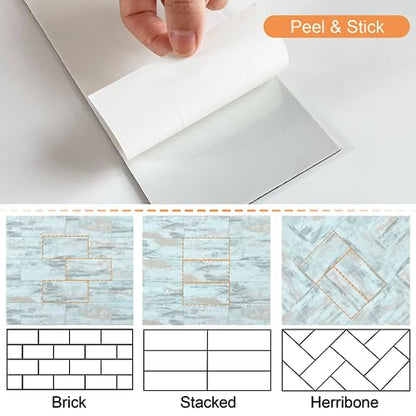 VAOVI Matte Peel and Stick Tiles Bathroom Wall(23pcs,Blue) - color: Blue Dream