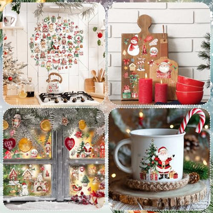 BBTO 12 Sheets Christmas Rub on Transfers for Crafts - style: Sweet