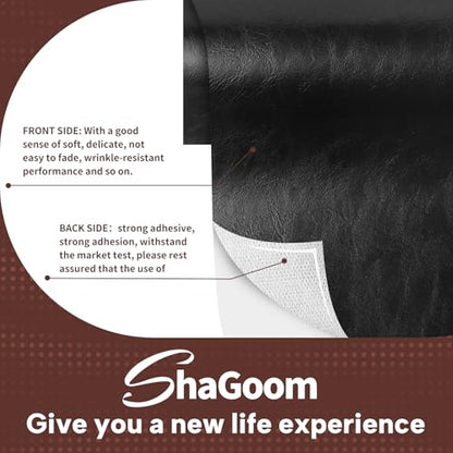Shagoom Leather Repair Patch, Vinyl Repair Patch for Couches Furniture - color: Glossy Black, size: 17X79 inch