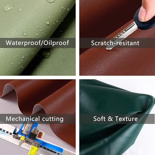 Faux Leather Sheet Fine Texture Surface One Yard Leather Fabric for DIY Crafting Thick Durable Synthetic Repholstery PU Leather Vinyl 36"x54" Upholstery Fabric Y-226 (Brown, Cut by one Yard) - color: Brown