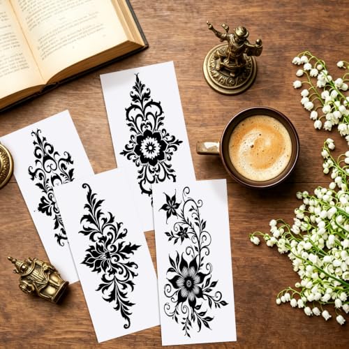 4 PCS Classic Floral Borde Rub on Transfer Stickers for Furniture