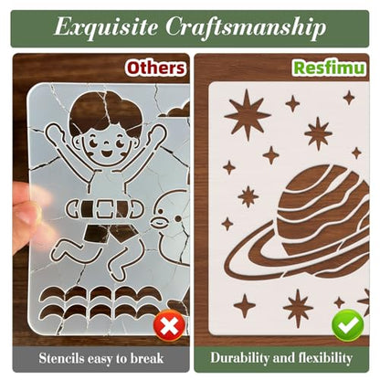 Space Astronaut Stencils for Crafts Reusable 20Pcs Stencils(5.9X5.9 inch) - color: Space 2