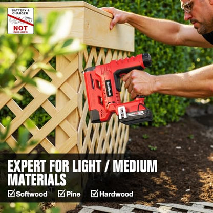 2-in-1 Cordless 18GA Brad Nailer & 1/4 Crown Stapler Compatible with Milwauke* Batteries(Tool Only) - Lightweight, 1600 Nails/Staples Included for DIY, Upholstery & Home Renovation