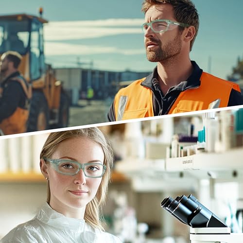 ProtectX Stylish Safety Glasses Anti-Fog Scratch Jade Clear - 2PC - color: 2 Pack Jade