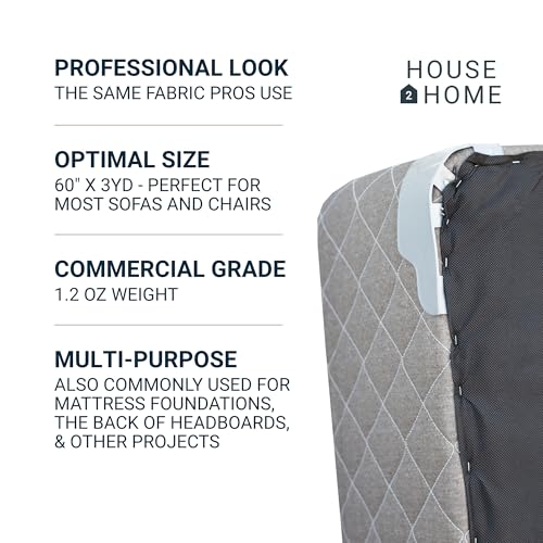 House2Home Cambric Dust Cover Fabric, Black, 60x108in - size: 60-Inch x 3-Yard