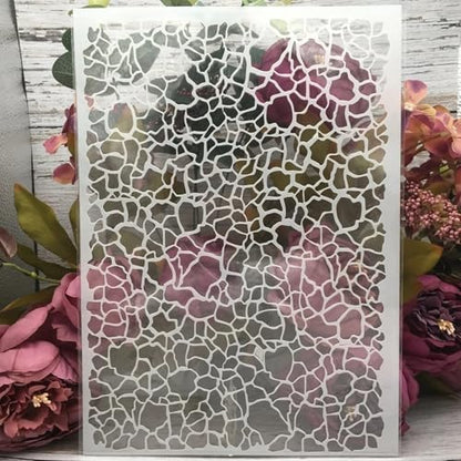 TIAMECH A4 Reusable Crackle Texture Stencil for Painting - style: Crackle Texture