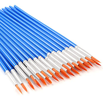 30 Pcs Round Paint Brushes, Small Brush Bulk for Miniature Detail Painting - size: 6.69inch, style: Round Paint Brushes