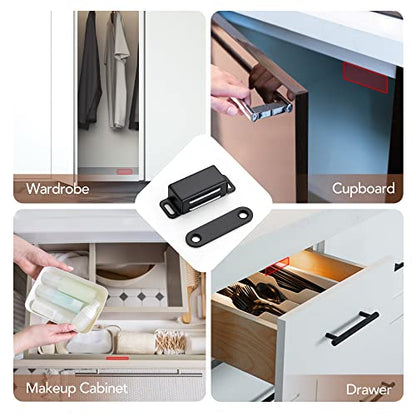 Ravinte Matte Black Magnetic Door Catch, Black Cabinet Magnets 4 Pack - color: Matte Black