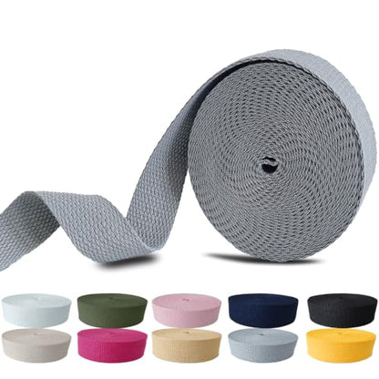 Cotton Webbing 1 Inch 5 Yards for Bag Strap Sewing Crafts, Grey - color: Grey
