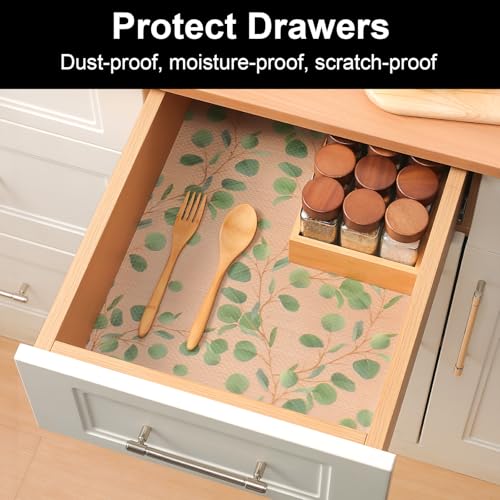 Cooyes Shelf and Drawer Liners for Kitchen Cabinets, Non Adhesive Liner - color: Eucalyptus Green, size: 11.8"W x 360"L