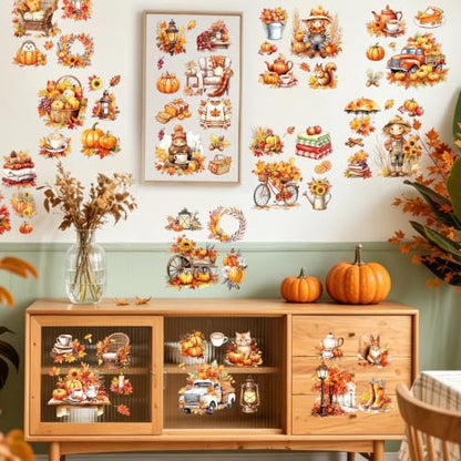 16 Pcs Fall Harvest Rub-On Transfers for Furniture & Crafts
