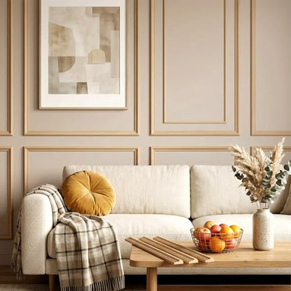 24 Pcs Wall Molding Trim, Unfinished Fluted Wooden Panel Decorative Wood Trim Molding for DIY Home Improvement, Furniture, Cabinet, Door, and Table Accent (15.8" x 0.9" x 0.3")