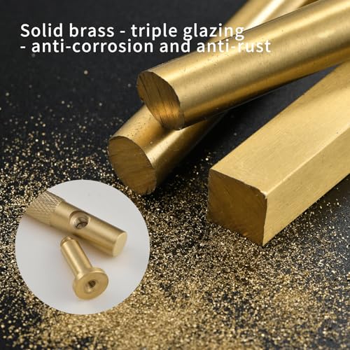 5" Knurled Solid Brass Cabinet Pulls, Brushed Matt Gold 5-Pack - color: Brushed Brass, size: 5 Inch Hole Center