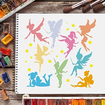 FINGERINSPIRE Little Fairy Drawing Painting Stencils Template 11.8x11.8inch - color: Little fairy