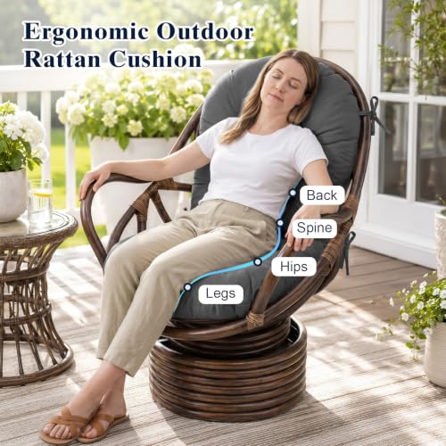 Rocking Chair Cushion, Swivel Rocker Chair Cushion Indoor - color: Dark Grey