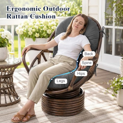 Rocking Chair Cushion, Swivel Rocker Chair Cushion Indoor - color: Dark Grey